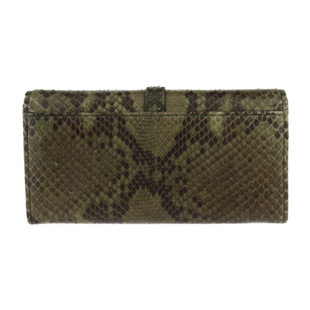 Gucci Horsebit Long Wallet Python Leather Green - image 3